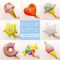 Net red baby childrens birthday decoration happy party decoration fruit dessert donut ice cream balloon
