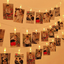 Luminous lamp string photo clip baby birthday decoration decoration photo wall dream Valentines Day background layout