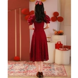 Ципао, красное цветное вечернее платье, подходит для подростков, изысканный стиль, китайский стиль