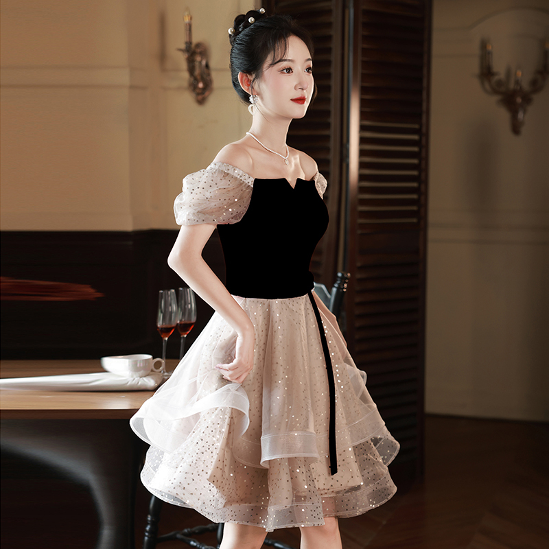 French-Style Birthday Party Petite Evening Dress 2026 New Light Luxury Niche High-End Summer Engagement Sophisticated Feel