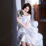 Белое цветное элитное вечернее платье, подходит для подростков, французский стиль, изысканный стиль