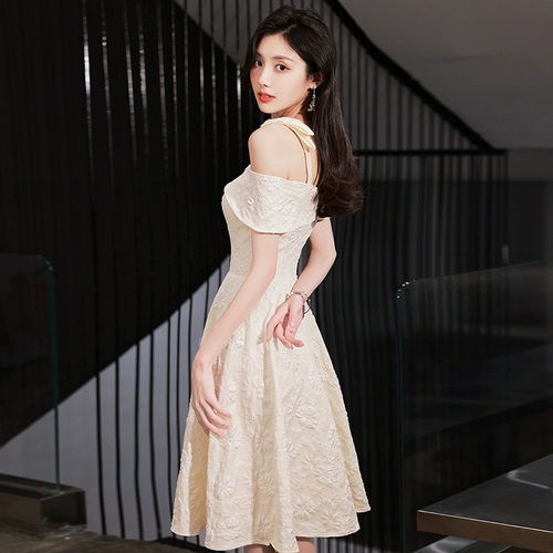 Элитное вечернее платье, подходит для подростков, французский стиль, изысканный стиль, эффект подтяжки