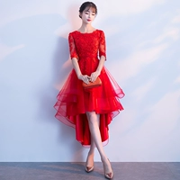 Красный, ассиметричный крой