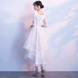 Белое вечернее платье, короткая юбка для школьников, французский стиль, подходит для подростков, премиум класс
