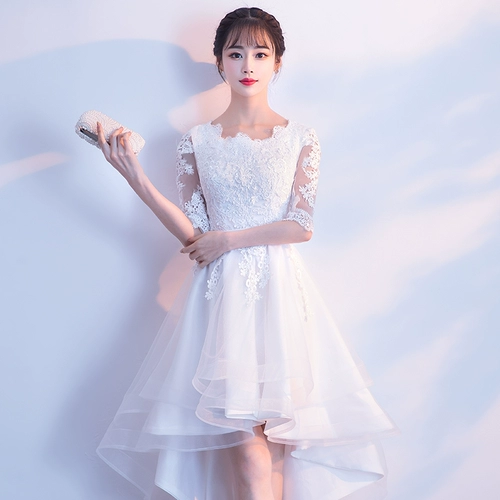 Белое вечернее платье, короткая юбка для школьников, французский стиль, подходит для подростков, премиум класс