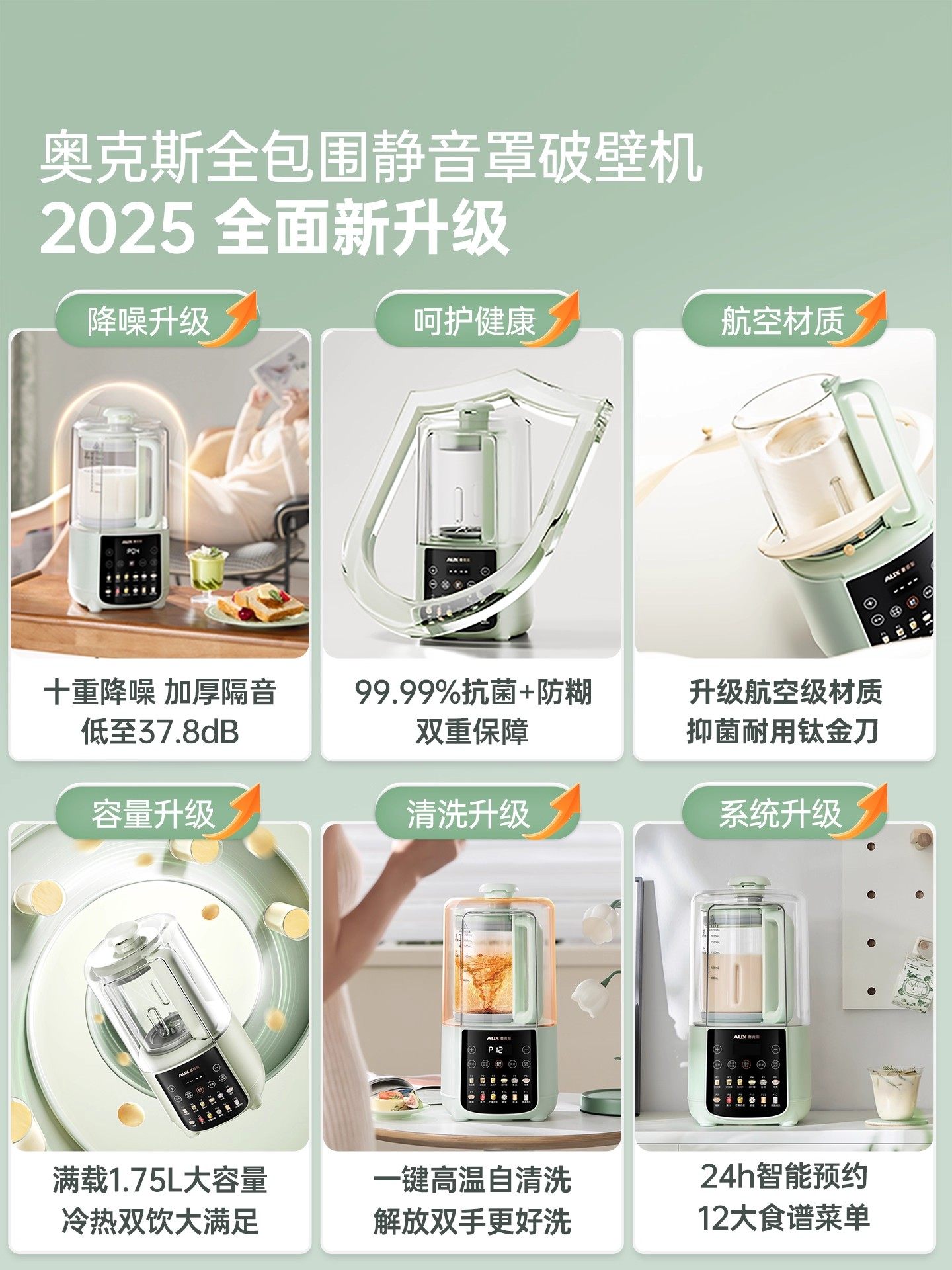 Oaks Blender for Home Use, Fully Automatic, Quiet, New Model with Soundproof Cover, Multi-Functional Grain and Food Processor, Genuine Soy Milk Maker