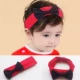 Mũ trùm đầu cho bé gái trăm ngày Ban nhạc tóc bé phiên bản Hàn Quốc của mũ trùm đầu màu đỏ 0 trẻ em 1 tuổi 2 phụ kiện tóc hộp kẹp tóc cho bé gái