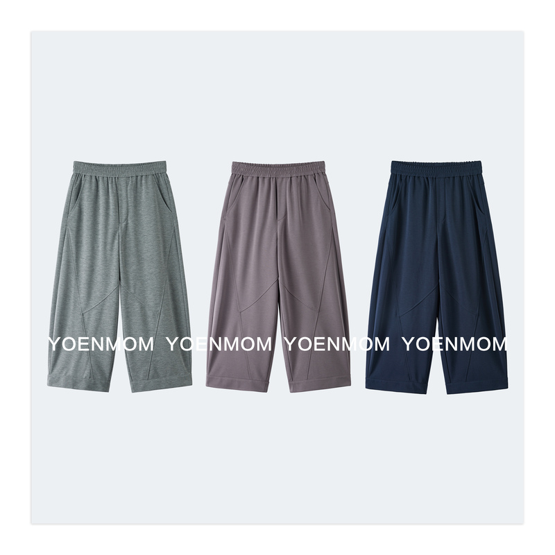 Yoenmom·Slow-Paced Daily Life·Yasael Rayon Q-Elastic Jelly-Like Draped Deconstructed Segmented Relaxed Sweatpants
