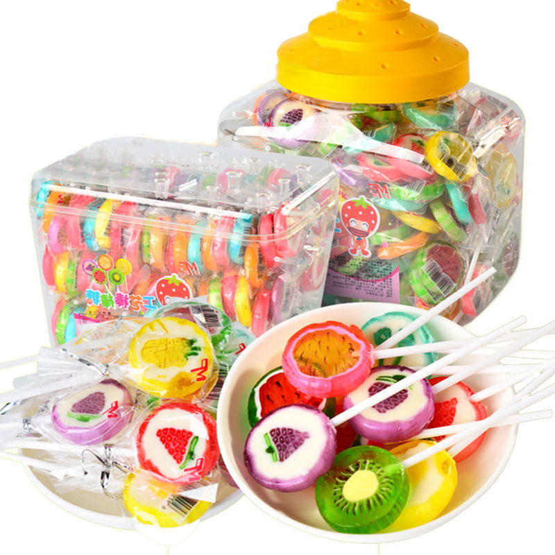 (Lollipop 120 buckets) Water fructose Sliced Sugar Children Cute Candy Bagged 120 -5