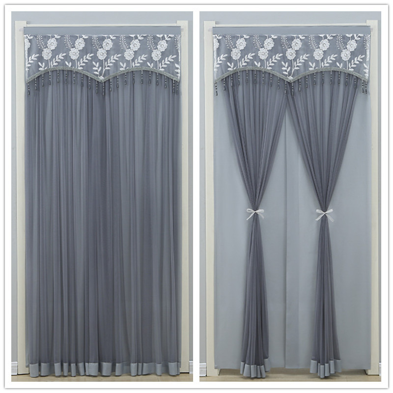 Lace Door Curtain Bedroom Sheer Curtain Decorative Telescopic Rod Type Mosquito-Proof Insect-Proof Mosquito Door Curtain High-End No-Drill Double-Layer Lace Door Curtain Bedroom Sheer Curtain Decorative Telescopic Rod Type Mosquito-Proof Insect-Proof Mosquito Door Curtain High-End No-Drill Double-Layer