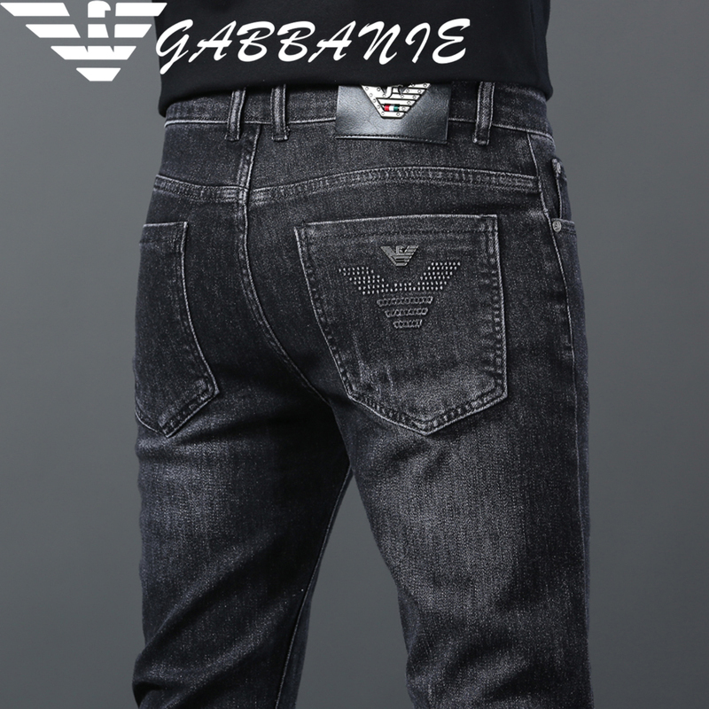 Authentic High-End Light Luxury 2026 New Summer Thin Denim Pants for Men, Slim Fit, Stretchy Men's Trousers