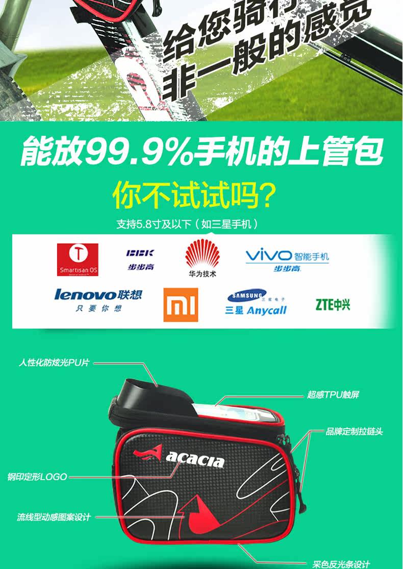 Sacoche pour vélo mixte ACACIA - Ref 2232665 Image 9