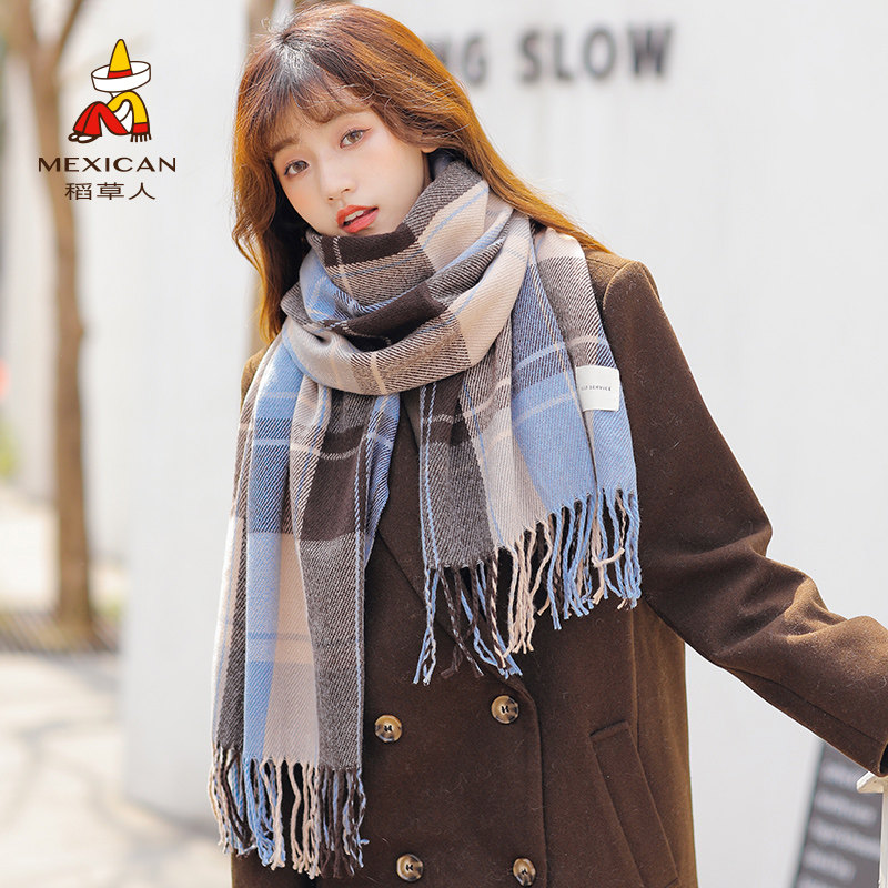 Scarecrow all-match Korean knitted wool scarf fashion new winter cute girl warm scarf student tide