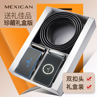 Scarecrow Leather Belt Men's Genuine Leather Automatic Buckle Belt Korean Style Trendy Young People Casual Youth Business Belt