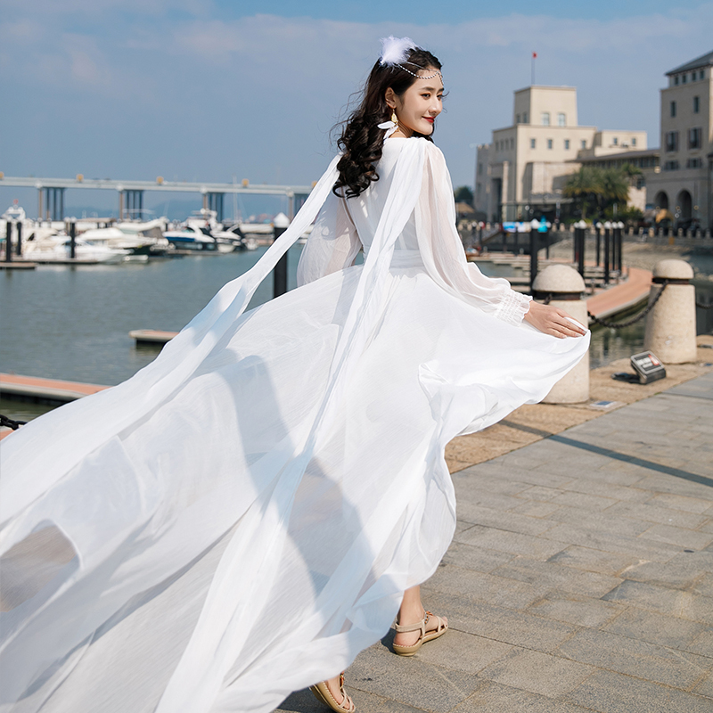 Sanya Travel Outfit Xinjiang Travel Photo Shoot Dress Super Fairy-Like Beach Dress Seaside Vacation Dress Floor-Length Dress