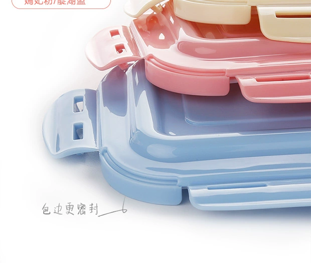 [Bốn 19.9] Hộp cơm trưa Lò vi sóng Bát thủy tinh có nắp Tủ lạnh Hình chữ nhật Hộp cơm trưa Hộp Bento tròn - Hộp cơm điện sưởi ấm