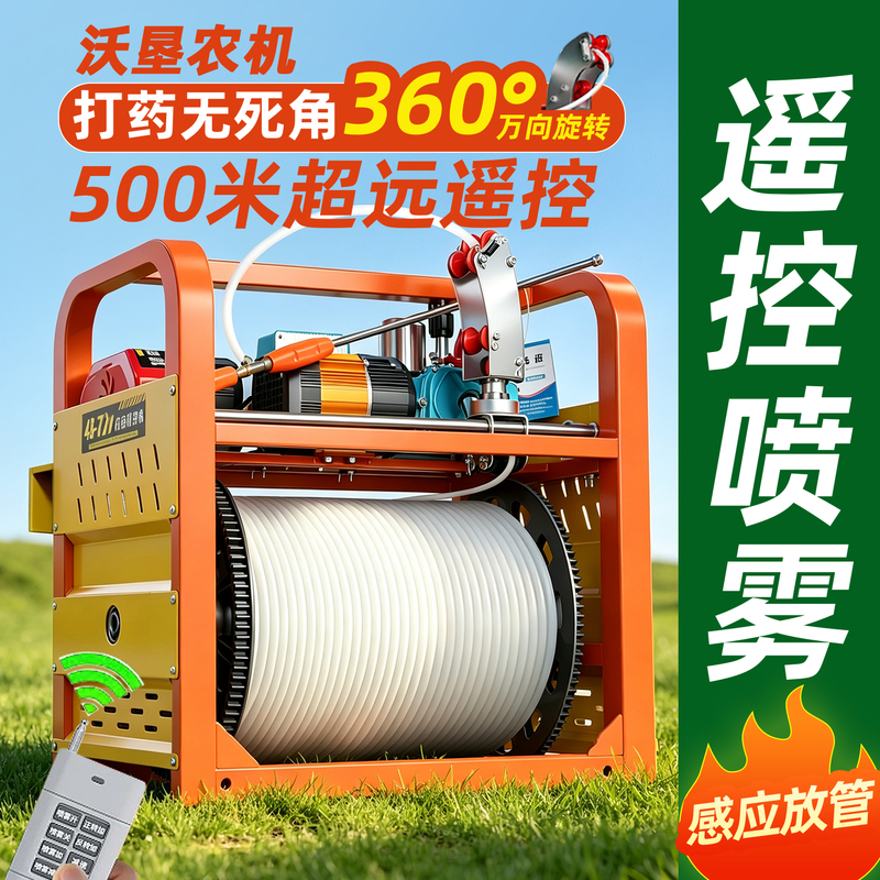 New Sensor-Controlled Automatic Hose Spraying Machine, Electric Fully Automatic Hose-Retracting High-Pressure Spray Pump Sprayer 48-72/220V