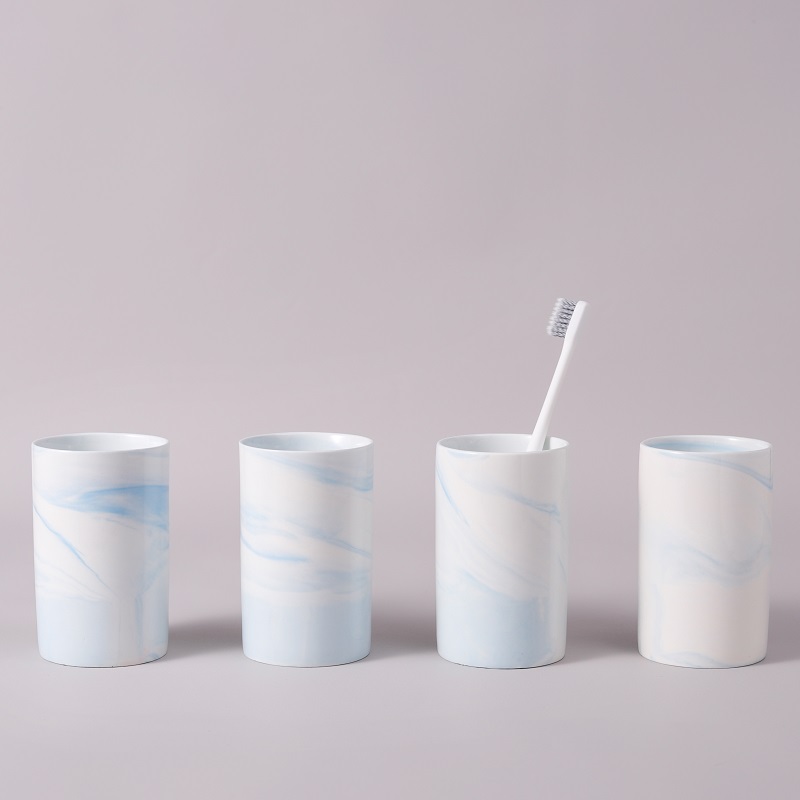 Gargle Cup Nordic Style Marble Striped Bathroom Home Lovers Toiletries Cups ceramic minimalist Toothbrushing Cup Blue Pink