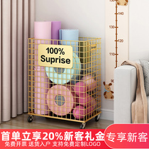 Yoga mat receives bubble axis fitness sports equipment storage basket sewn frame with wheel