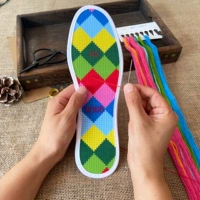 Cross -STITCH стельки 2021 Новые мужчины и женщины чистая ручная хлопковая печать сама вышитые цветы полупрофильные продукты утолщены