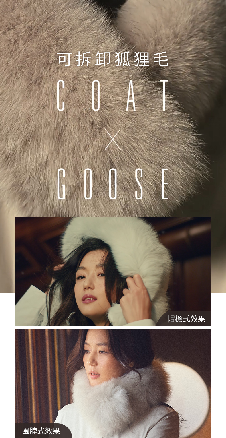 NEPA耐葩 狐狸毛领 GORE-TEX 加厚羽绒服 匈牙利鹅绒 图2