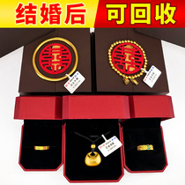 Emulation Three Gold Wedding Engagement Wedding Fake Hardware Jewelry Set Passing Bracelet Necklace Gold Suit Swing Table