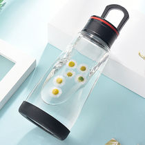 Water cup female student fresh and cute glass personality portable fitness simple girl high facial value good-looking cup