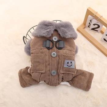 Traction corduroy small dog teddy pet winter coat