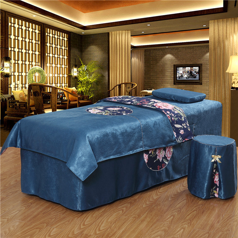 Cao cấp châu Âu vẻ đẹp sang trọng bedspread bông denim bedspread thẩm mỹ viện đơn giản massage màu tùy chỉnh - Trang bị tấm drap giường spa