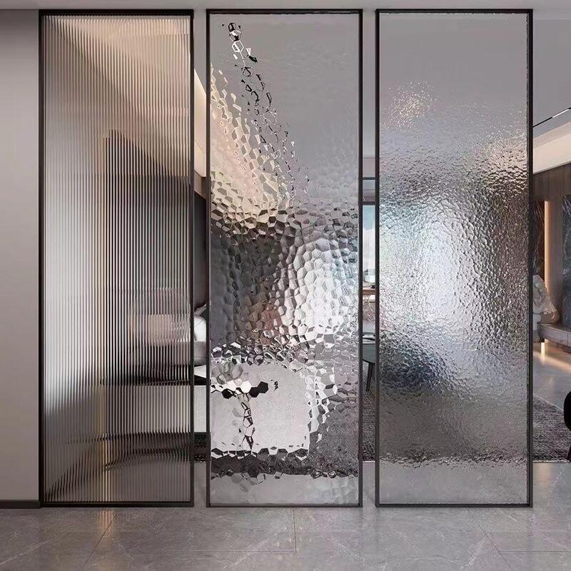 Acrylic Screen Partition, Aluminum Alloy Glass Partition, Bathroom Entrance, Living Room, Stainless Steel Half-Wall