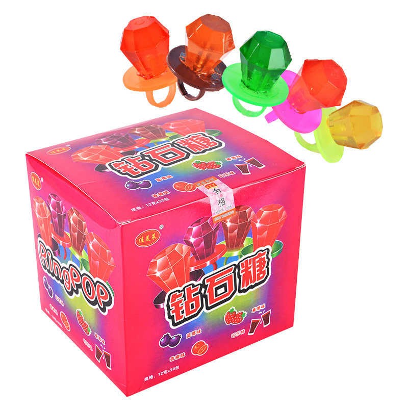 Diamond Ring Candy 12g*30 Carmelite Creative Diamond Candy Nipple Magic Finger Candy Fruit Candy Children's Candy