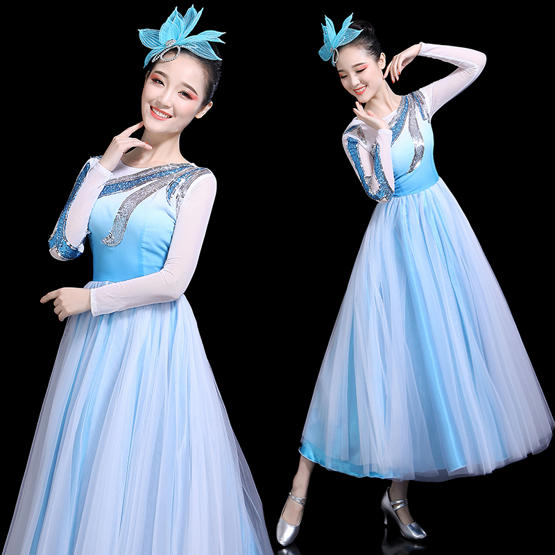 Opening Dance Big Swing Skirt Costume Female Adult New Modern Dance Costume Stage Dress Song Dance Dress