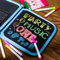 Childrens erasable picture book 14 pages double-sided writing small blackboard water chalk coloring book graffiti painting book