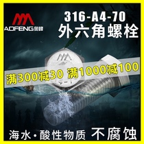 316L stainless steel hexagon full tooth screw A4 screw 316 bolt M5M6M8M10M12M14M16M20