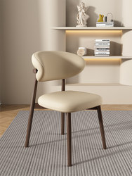 Solid Wood Dining Chair, Nordic Style, Home Use, Upholstered, Hotel Backrest Chair, Restaurant, Cafe, Italian Style, Internet-Famous Designer Desk Chair