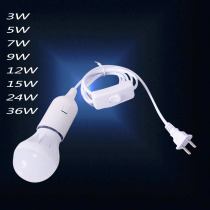 LED Bulb energy-saving lamp with wire with Switch plug nightlight household screw E27 lamp holder DIY hanging lamp head wire
