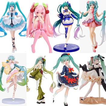 Wholesale hatsune miku figure animation peripheral 2d beautiful girl model chassis ornaments for girls gifts