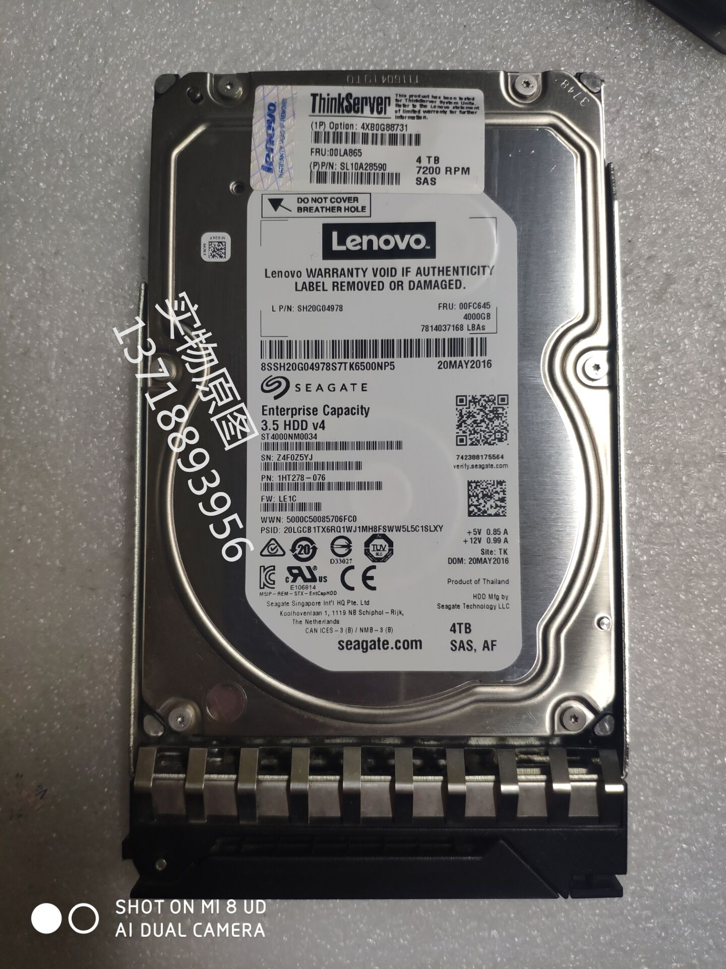 00LA865 hard disc 4T SAS 12Gb 3 5 7 2K 00FC645 Lenovo server enterprise