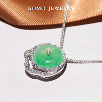 Fruit Lush Jewelery Natural Emerald Green Buckle Necklace Woman A stock A gold 18k gold diamond pendant inlay to customize