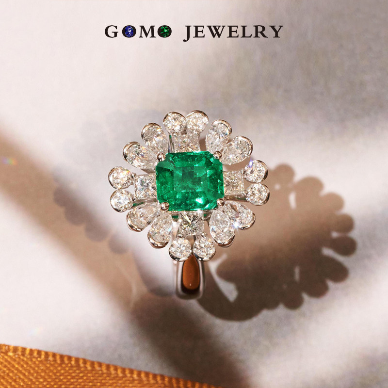 Solitary Commodity Spot Top Grade 18K Gold Platinum GRS Colombian Polar Microoil Woozo Mother Green Ring Pendant