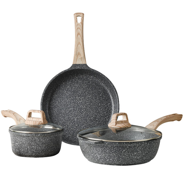 Yikewei pot set non-stick household three-piece kitchen frying pan