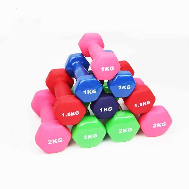 Dumbbells Hot Sell Immersion Plastic Dumbbells Fitness Room Equipment Lady Practice Yoga Dumbbells