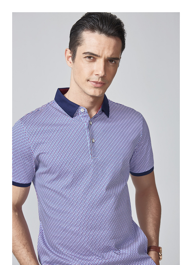 Chín động vật chăn nuôi nam ngắn tay T-Shirt 2018 mùa xuân mới thời trang POLO áo sơ mi kinh doanh bình thường Slim T-Shirt nam