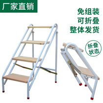 One-sided folding staircase of one-sided staircase of steel wooden stool changing shoe shelf utility household semi-insulated staircase