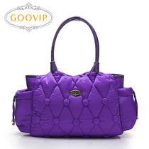 Leather large capacity lightweight and versatile wet and dry separation shoulder bag Mommy bag handbag fashion full waterproof clearance