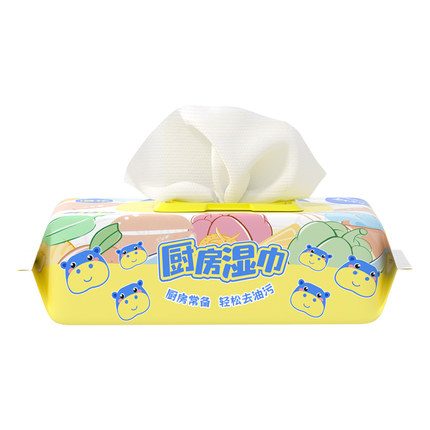 漫花大包厨房湿巾箱装湿纸巾专用去油去污清洁灶台油烟机加厚湿巾