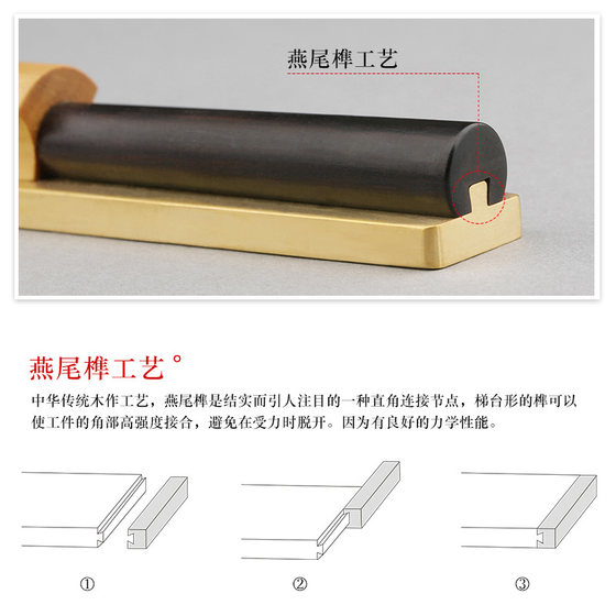 Four Treasures Of Ebony Inlaid Brass Weights And Paperweights In The Study Solid Wood Painting And