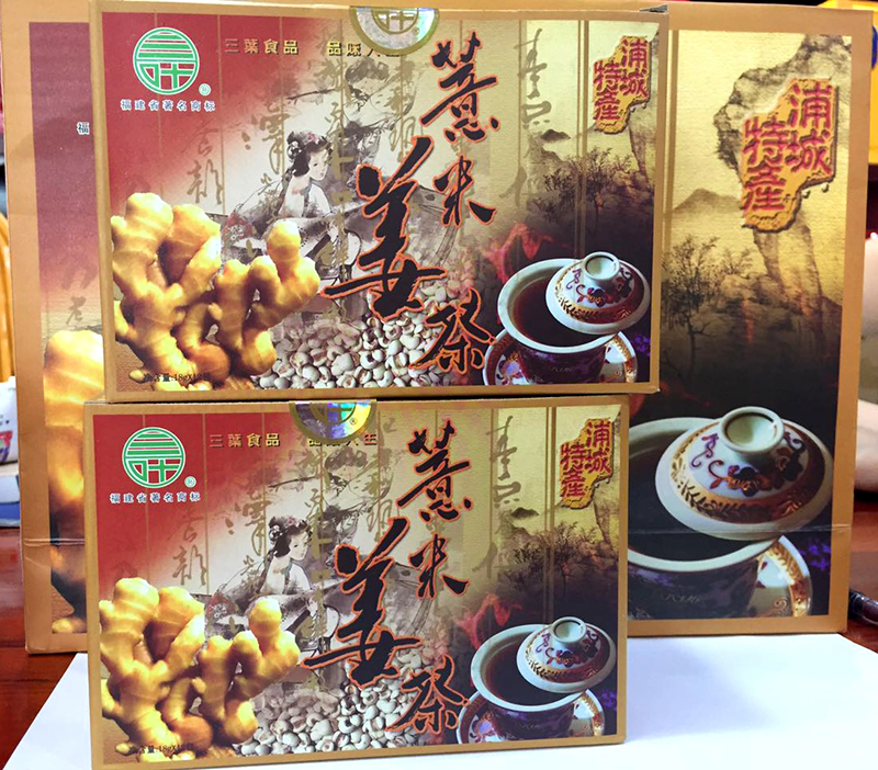 Minyuan specialty Three-leaf barley ginger tea Barley old ginger tea Brown sugar ginger tea 12 packs*18 grams