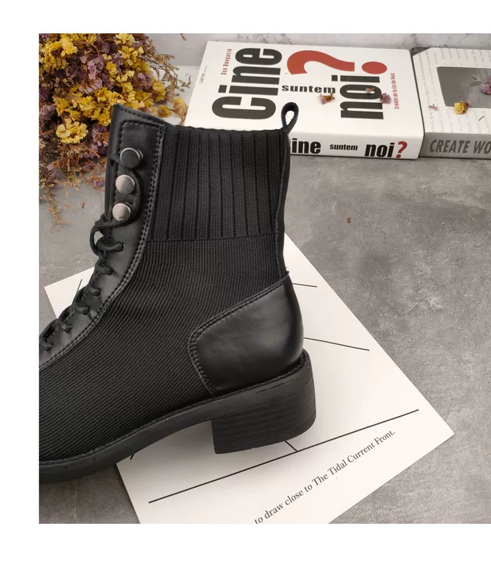 Martin boots nữ phong cách Anh 2019 mới thu đông da học sinh phiên bản hàn quốc của giày cổ ngắn hoang dã giày xe máy ủng trẻ em - Giày ống