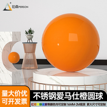 Metal Christmas decoration ball Stainless steel Hermes Orange hollow ball Mall window ceiling net red color ball